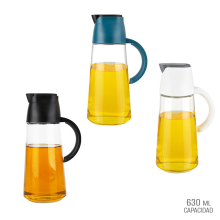 Imagen de ACEITERA de Vidrio c/Tapa Colores 630ml