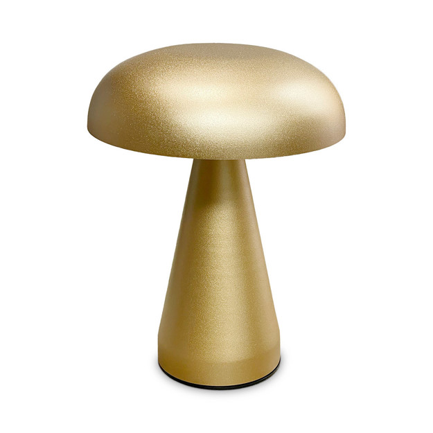Imagen de LAMPARA de mesa 3w Bremen Hongo Acero Dorado USB Ø15 base 8cm 20h cm