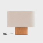 Imagen de LAMPARA de Mesa E27 MADELUSTRE Cerej. c/Pant Bca base 46x16x38cm H