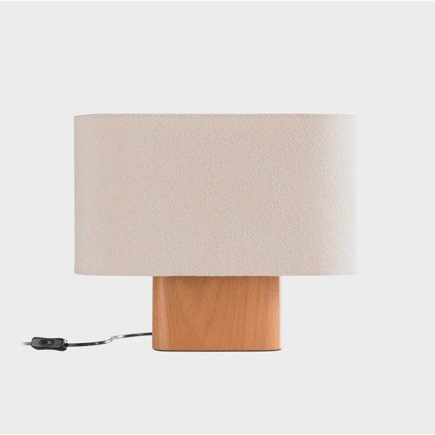 Imagen de LAMPARA de Mesa E27 MADELUSTRE Cerej. c/Pant Bca base 46x16x38cm H