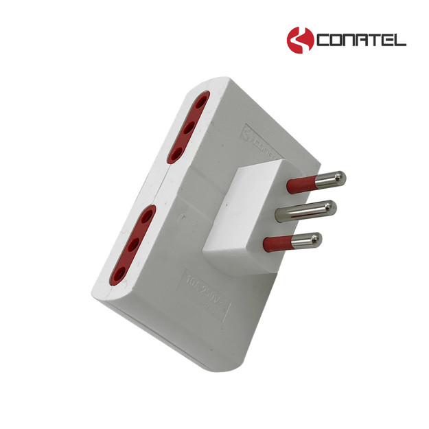 Imagen de ADAPTADOR 4 Tomas en 3 Líneas Blanco CONATEL/VIVION