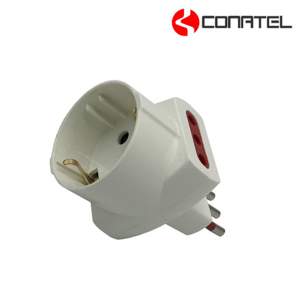 Imagen de ADAPTADOR Schuko 2 Tomas en 3 Líneas CONATEL/VIVION