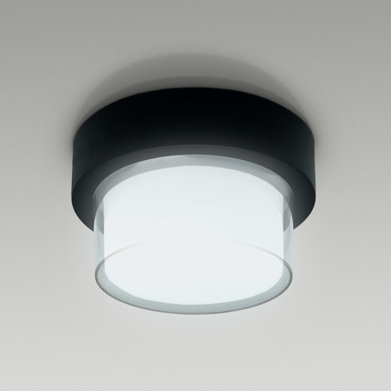 Imagen de APLIQUE 15w Led Red. c/Base Frio Negro 17cm Ø / H:10cm