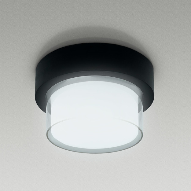 Imagen de APLIQUE 15w Led Red. c/Base Frio Negro 17cm Ø / H:10cm