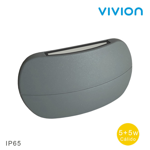 Imagen de APLIQUE Led 5+5W p/Escalera Oval Gris Calido 18x11cm