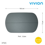 Imagen de APLIQUE Led 5+5W p/Escalera Oval Gris Calido 18x11cm