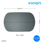 Imagen de APLIQUE Led 5+5W p/Escalera Oval Gris Frio 18x11cm