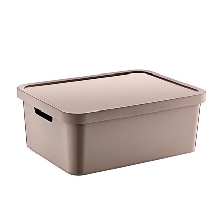 Imagen de CAJA Organizadora Plastica c/Tapa Marron 28x37x14cm h