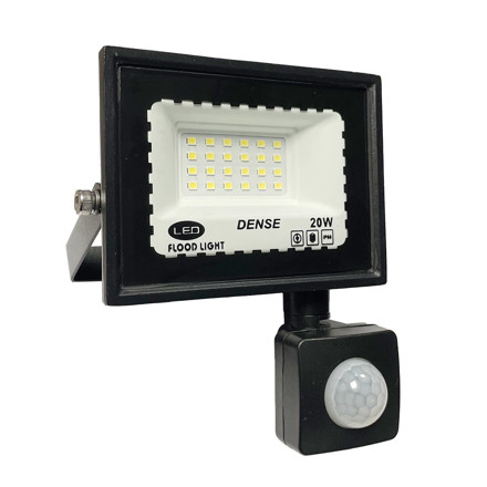 Imagen de LED Reflector 20w c/Sensor Negro Frio DENSE IP66