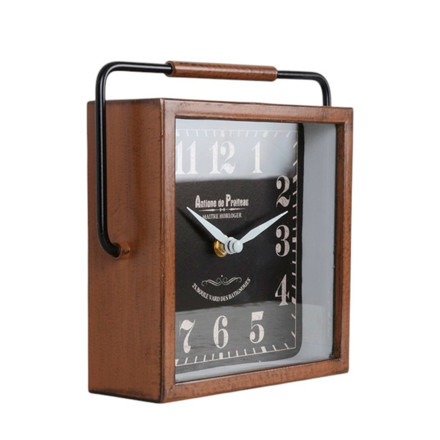 Imagen de RELOJ de Mesa Madera con Asa 20x19x6cm