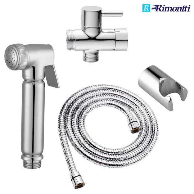 Imagen de DUCHA Higienica Bronce Cromado con Llave de Paso C.C Rimontti