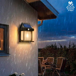 Imagen de FAROL 1 Luz Pared Solar c/Sensor Negro 12x6x17cm H