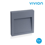 Imagen de APLIQUE Led 6w p/Escalera Cuad. Gris Frio 12.5cm