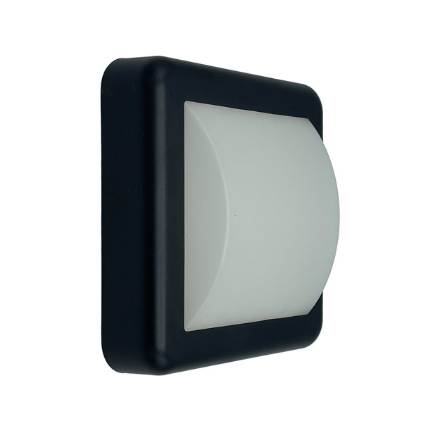 Imagen de APLIQUE Pared 4w Led Entero Cuadrado Calido Negro 14x14x5 cm
