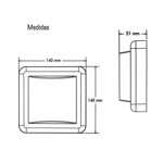 Imagen de APLIQUE Pared 4w Led Entero Cuadrado Calido Negro 14x14x5 cm