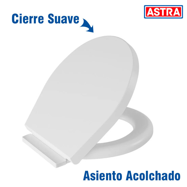 Imagen de ASIENTO Acolchado con Tapa PP Blanco Rigido Soft Close
