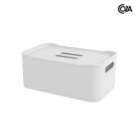 Imagen de CANASTO c/Tapa Plastico Blanco FIT 5.4Lts 30.5x19x12cm