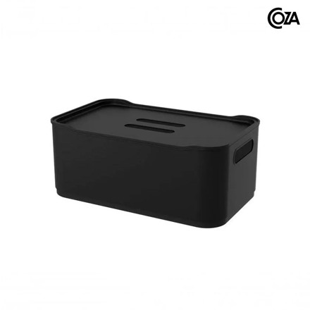 Imagen de CANASTO c/Tapa Plastico Negro FIT 5.4Lts 30.5x19x12cm