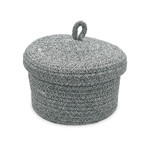 Imagen de Cesto Organizador con Tapa Gris Chico Ø20x13cm H
