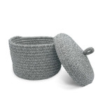 Imagen de Cesto Organizador con Tapa Gris Chico Ø20x13cm H