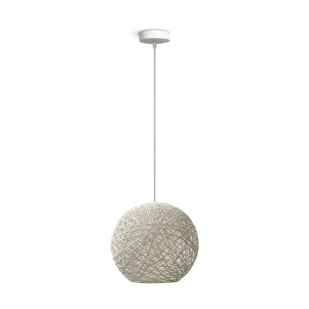 Imagen de COLGANTE 1 Luz Capullo Blanco Mediano E27 Esfera 30Ø cm.