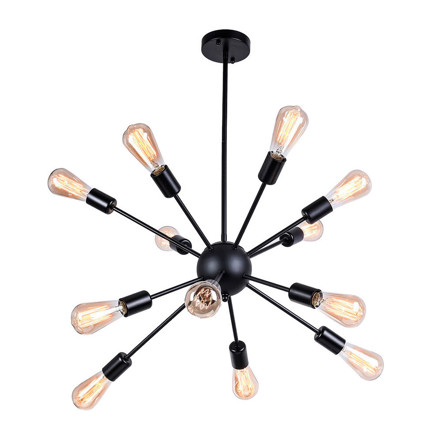 Imagen de COLGANTE Sputnik 12 Luces E27 Negro 77cm Ø / 80cm h / 120cm h