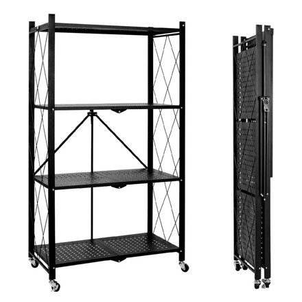 Imagen de ESTANTERIA x 4 Plegable Metalica Negra