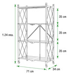 Imagen de ESTANTERIA x 4 Plegable Metalica Negra