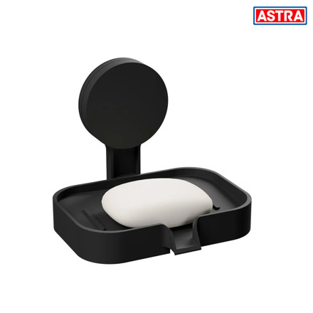 Imagen de JABONERA Negra con Ventosa Adhesiva Astra 13.5x11x11.5cm H