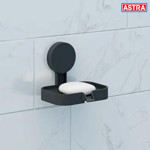 Imagen de JABONERA Negra con Ventosa Adhesiva Astra 13.5x11x11.5cm H