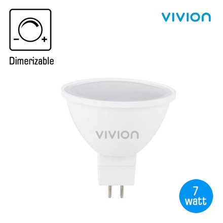 Imagen de LÁMPARA LED Dicroica Bi-pin 7w Fría Dimerizable Vivion