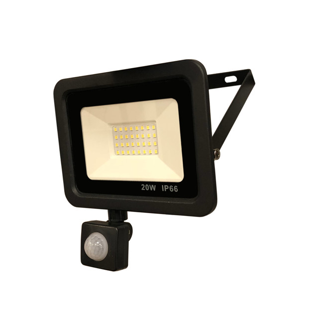 Imagen de LED Reflector 20w c/Sensor Negro Frio DENSE IP66