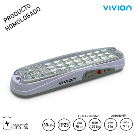 Imagen de LUZ de Emergencia 3w/30 Leds Frío Vivion