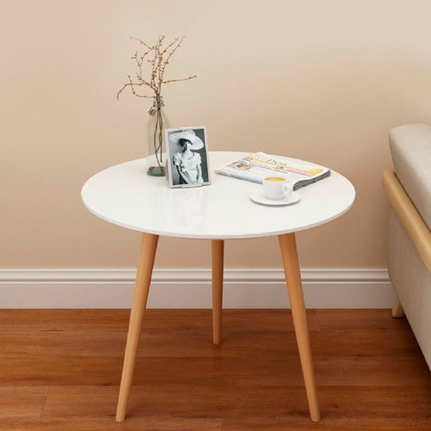 Imagen de MESA Redonda Bamboo/Blanco Ø50x47cm H
