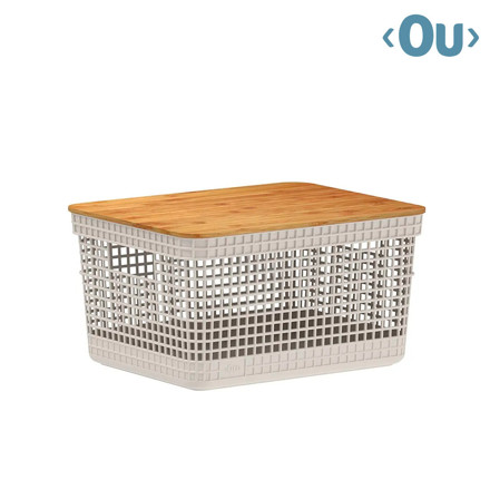 Imagen de Organizador Bambu 8Lts BEIGE GRID Ou