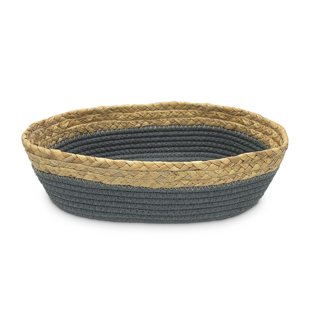 Imagen de Organizador Oval Grande Fibras Bicolor 35x24x10cm H