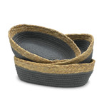 Imagen de OrganizadorOval Chico Fibras Bicolor 29x19x8cm H