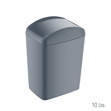 Imagen de PAPELERA 10Lts Plastica Vaiven Gris 17x23x32cm H