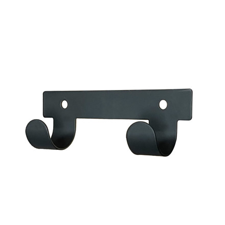 Imagen de PERCHA Ducasse 2 Ganchos Acero Negro 12x3.5x4.5cm H