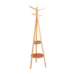 Imagen de PERCHERO de Pie Bamboo con canasto y estante 35x41x169cm H