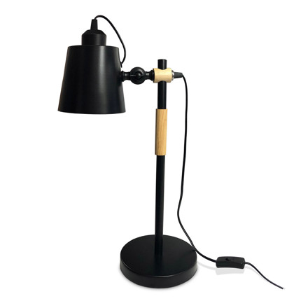 Imagen de PORTATIL Negra/Madera c/Pant. E27