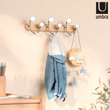 Imagen de PERCHERO Pared Melody 3 Ganchos Nat./Nkl UMBRA 42.9x7.5x12.7cm