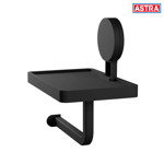 Imagen de PORTARROLLO Negra con Ventosa Adhesiva Astra 18x11.5x19.5cm H