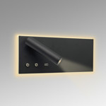 Imagen de APLIQUE Velador DIXON 9W+3W Negro Izquierdo c/USB 25x11x11.5cm