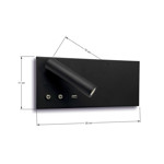 Imagen de APLIQUE Velador DIXON 9W+3W Negro Izquierdo c/USB 25x11x11.5cm