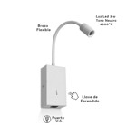 Imagen de APLIQUE Velador LED Blanco 3 Watts c/USB 7.5x14x27.5cm h