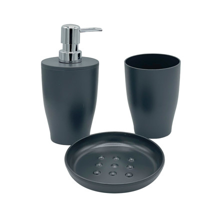 Imagen de Set de Baño 3 Piezas Plastico Gris
