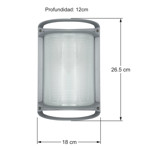 Imagen de TORTUGA 1xE27 Reja Gris Alum/vid 18X26.5 /12cm h