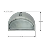 Imagen de TORTUGA E27 Polo Gde. Aluminio Gris 22x13cm