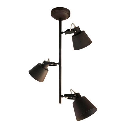 Imagen de SPOT 3 Luc. Vertical E27 Negro 13cm Ø 65cm h